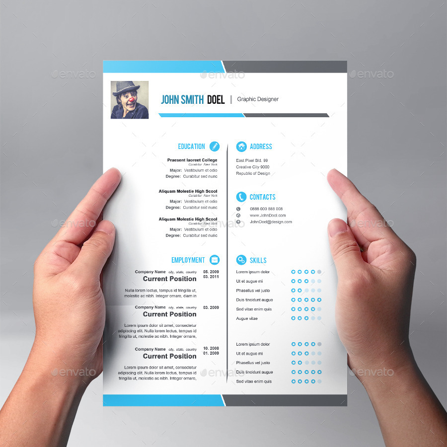 Premium Cool Resume Template Design by graphicsdesignator GraphicRiver